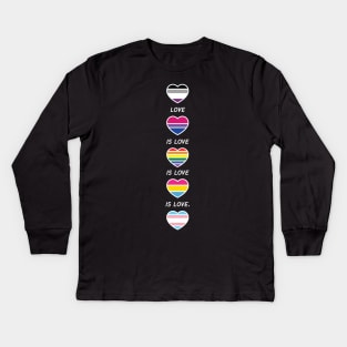Love is Love Pride LGBT Asexual Bisexul Pansexual Transgender Kids Long Sleeve T-Shirt
